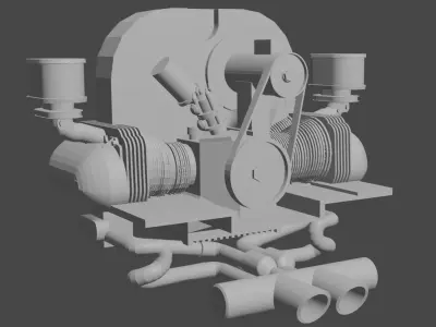 Volkswagen Aircooled Engine Twin 3D model