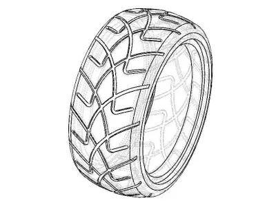 X-Pattern Radial Tires 26 mm 3D model