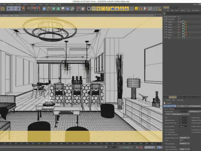 VRay - C4D Scene files - LONDON LUXURY APARTMENT Interior 3D model