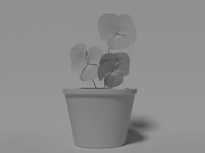 Flower Pot Asset FREE Blender File Free low-poly 3D model