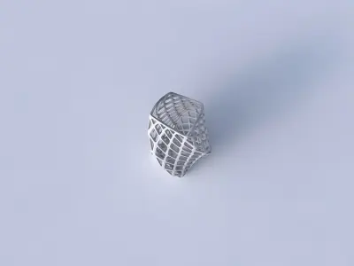 Vase twisted arc quadratic with diagonal grid lattice 3D print model
