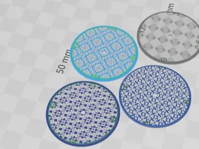 Set of four Delft Pattern Style Watch Dials for Enameling 3D print model