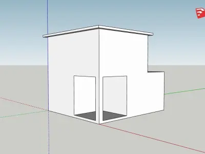 simple modern house base shape 3D model