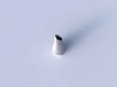 Vase top bent hexagon with bent extruded lines 2 3D print model