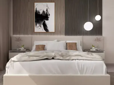 Modern Master Bedroom Scene concept design  3D model