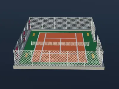Tennis Court - Norway Low-poly 3D model