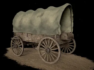 Old Carriage Realistic 3D Model 3D model