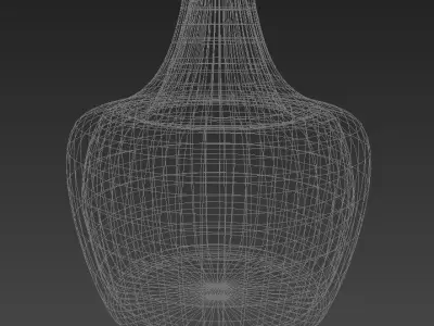 Bottles set of glass vases 3D model