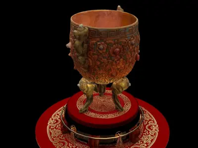 Chinese  golden treasure cup  3D model
