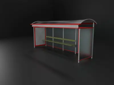 bus stop Low-poly 3D model buy
