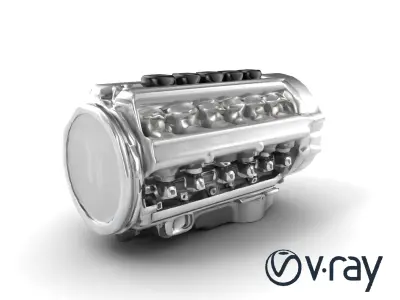 Flat-6 Precision Engine model pack Low-poly 3D model