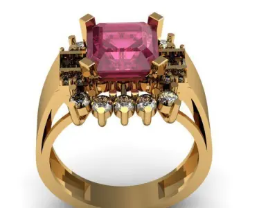 ruby daimond ring 3D print model
