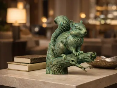Arboris Squirrel  Aged Verdigris Bronze Sculpture 3D print model
