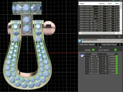 Force Large Diamond Necklace 3D print model