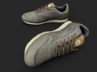 Pair of Worn Sneakers 3D model