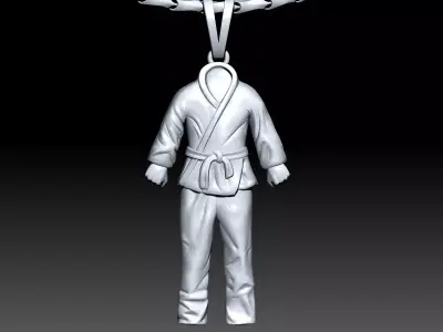 karate dress pendant  Sculpture jewelry gold 3D print model