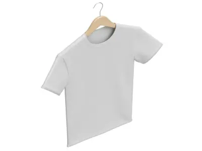 Crew Neck T-Shirt Hanging on Hanger For Men 3D model