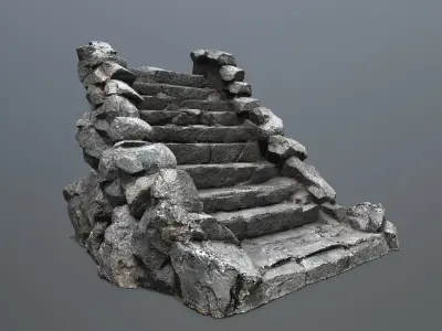 stairs Low-poly 3D model get
