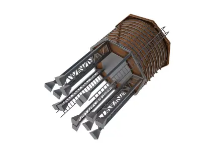 Wooden Water Tower  3D model