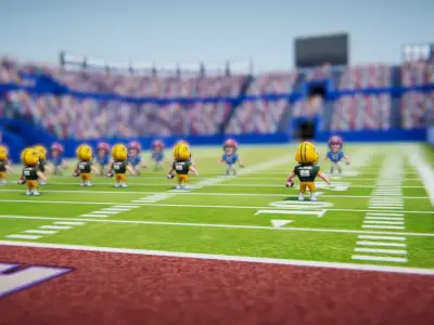 Low poly American football game models 3D Model Pack