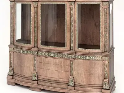Large Wooden Decorative  Cabinet 3D model