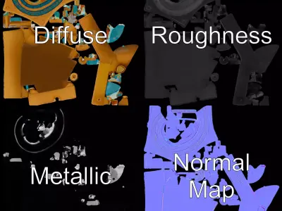 Golden Astro Sundial model pack Low-poly 3D model