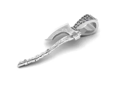 AXE DAIMOND PENDANT 3D PRINTABLE MODEL 3D print model