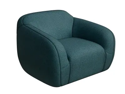 Blue Fabric Occasional Chair 3D model