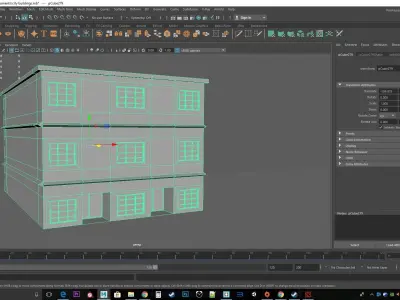building 3 low poly three story 3D model