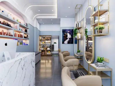 Modern Hair Salon Styling Chair Collection 3D - PBR Textures 3D model