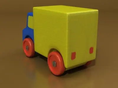Wooden Toy Truck 3D model