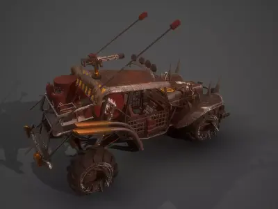 Apocalyptic Buggy Modular Pack Low-poly 3D model