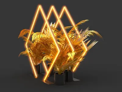 Neon Squares - Photo Opportunity 3D model