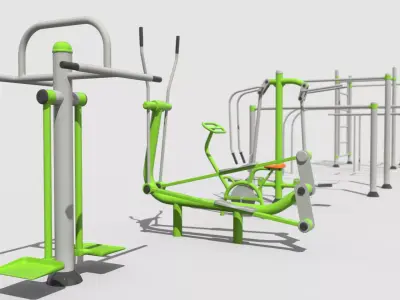 Gym Equipment Outdoor Low-poly 3D model