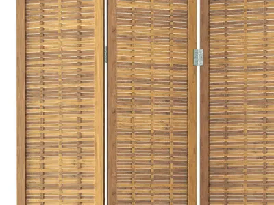 East Haven Bamboo Screen 3 Panel Room Divider BCMH2264 3D model