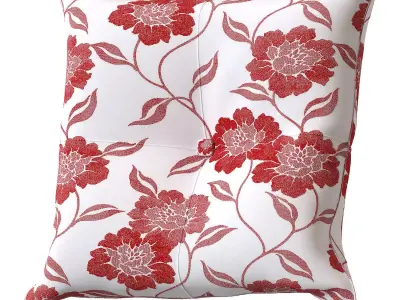 Eastlawn Floral Print Square Cushion 3D model