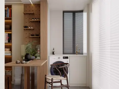 Modern living room dining room interior scenes 240 3D model