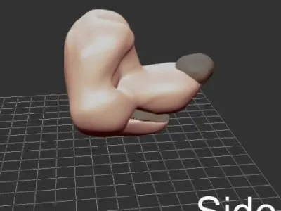 Furry Toony Anthro K-9 Wolf Head -removable tongue and nose- 3D model