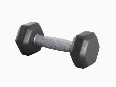 Rubber Dumbbell 01 Low-poly 3D model