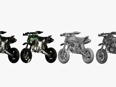 001264 black and green sport bike 3dp 3D print model