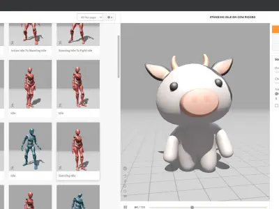 Chubby Cow Animated for Games Low-poly 3D model