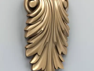 Carved decor vertical 007 3D model