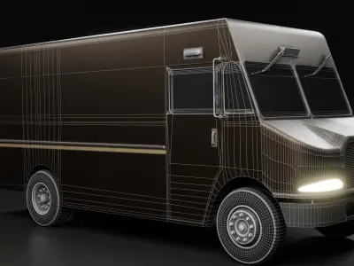 Ups Van Low-poly 3D model
