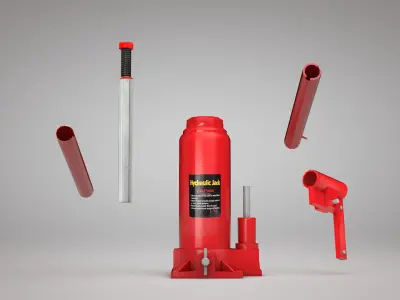 hydraulic jack Red 3D model