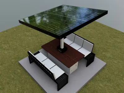 Smart Solar Bench 3D model