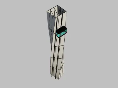 twisted Elevator 3D Model Low-poly 3D model