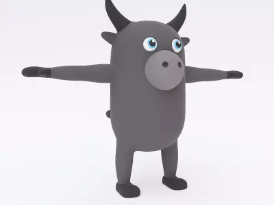 Buffalo cartoon  3d model 3D model