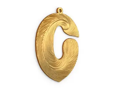 Alphabet Letter C Pendant  3D print model