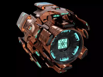 SciFi Engine Low-poly 3D model