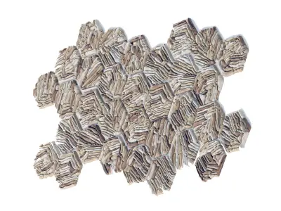 Hexagon panel branch splinter n2 3D model